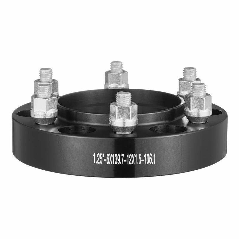 31,75 mm 6x139,7 mm kalti riteņu adapteri, 6 skrūvju, melni, 4 gab.