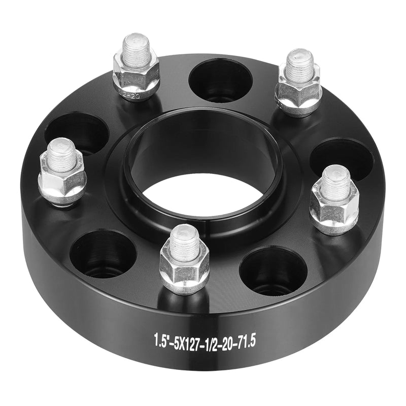 38 mm distanceri (5×127 mm), foršēti riteņu adapteri, 4 gab., melni