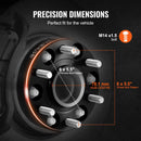 38,1 mm 6×139,7 mm riteņu distanceri, 6 skrūvju stiprinājums, kalti, 4 gab., melni