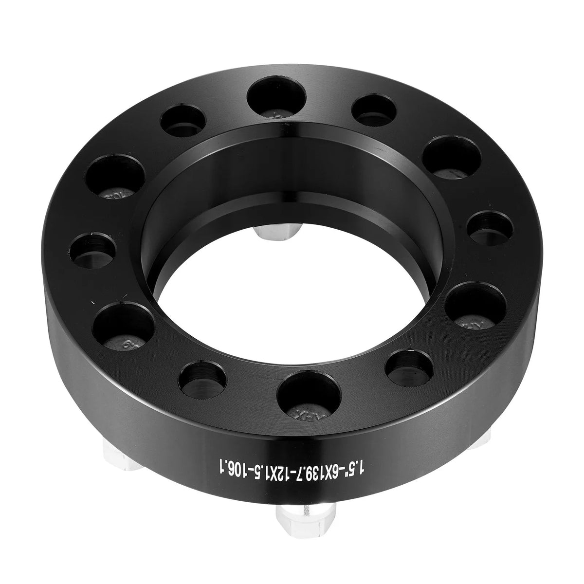 38.1 mm 6x139.7 mm forged wheel adapters, 6 stud, black, 4 pcs