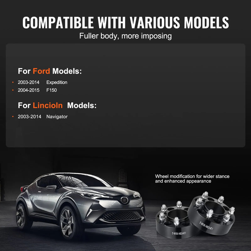 Riteņu starplikas melnā krāsā, 4 gab., cieta, 15,24 × 13,46 cm, ar 6 skrūvju caurumiem, 5,08 cm biezas