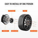 Riteņu starplikas melnā krāsā, 4 gab., cieta, 15,24 × 13,46 cm, ar 6 skrūvju caurumiem, 5,08 cm biezas