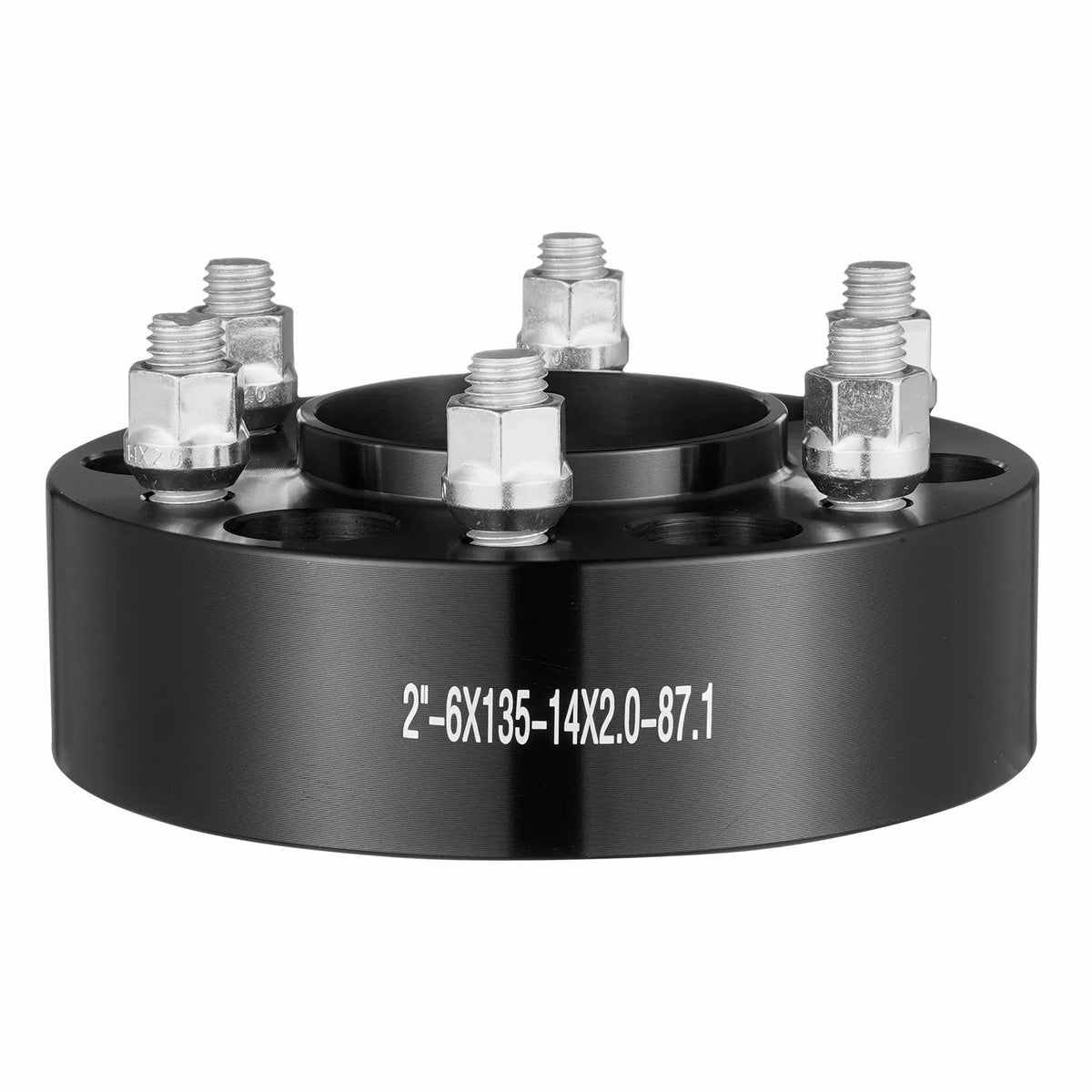 Wheel Spacers Black, 4 pcs, Solid, 15.24 × 13.46 cm, with 6 Bolt Holes, 5.08 cm Thick