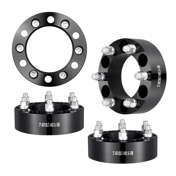 50,8 mm 6x139,7 mm kalti riteņu adapteri, 6 skrūvju, melni, 4 gab.