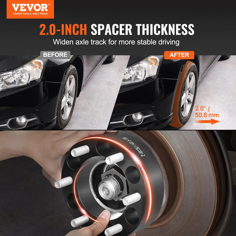 50,8 mm 6x139,7 mm kalti riteņu adapteri, 6 skrūvju, melni, 4 gab.