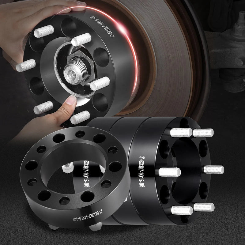 50,8 mm 6x139,7 mm kalti riteņu adapteri, 6 skrūvju, melni, 4 gab.