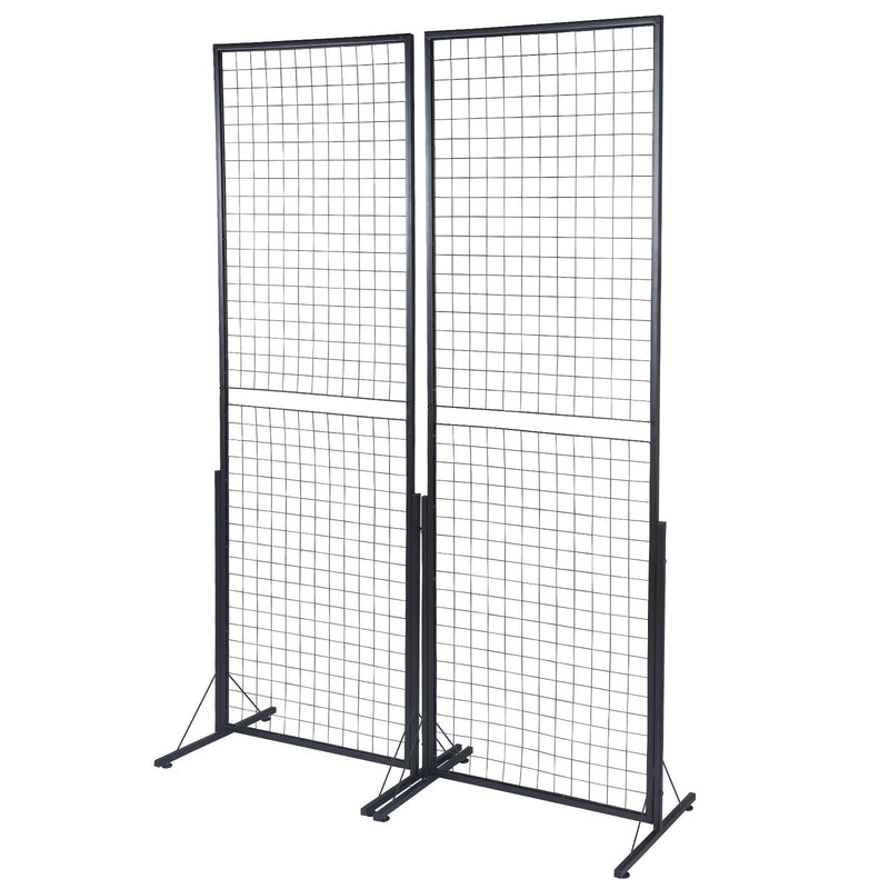 VEVOR režģa stendu paneļi 61 × 170 cm, 2 gab., ar T veida grīdas statīviem, divpusēji, ar papildu āķiem un stiprinājumiem - piemēroti izstādēm un tirdzniecības telpām