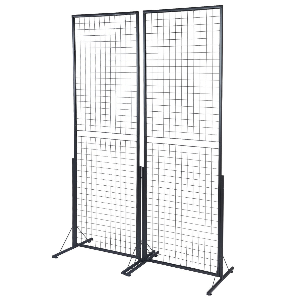 VEVOR Grid Display Panels 61 × 170 cm, 2 pcs, with T-shaped Floor Stands, Double-sided, with Additional Hooks and Fasteners – Suitable for Exhibitions and Retail Spaces