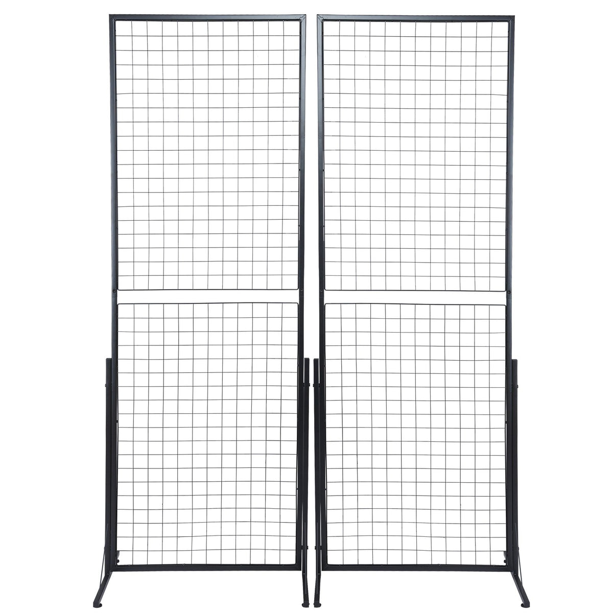 VEVOR Grid Display Panels 61 × 170 cm, 2 pcs, with T-shaped Floor Stands, Double-sided, with Additional Hooks and Fasteners – Suitable for Exhibitions and Retail Spaces