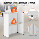 VEVOR pārnēsājams izstāžu podiums, 78,5 × 38 × 181,5 cm, salokāms reklāmas stends ar sienu, uzglabāšanas plauktu un pārnēsājamo somu