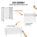 VEVOR pārnēsājams izstāžu podiums, 78,5 × 38 × 181,5 cm, salokāms reklāmas stends ar sienu, uzglabāšanas plauktu un pārnēsājamo somu