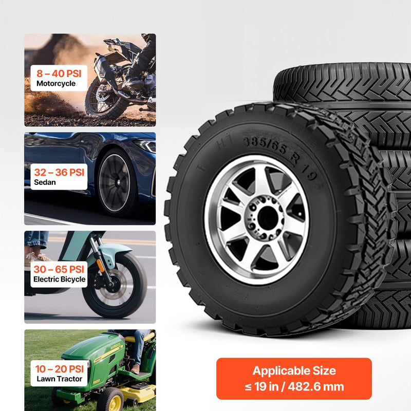 VEVOR portatīvs riepu bortu uzstādīšanas blasteris, 6 l gaisa tvertne, rokas riepu uzstādīšanas instruments ar sprūda mehānismu, darba spiediens 0,6–0,8 MPa, vieglajām automašīnām, SUV, vieglajiem kravas auto, elektroskrejriteņiem un ATV