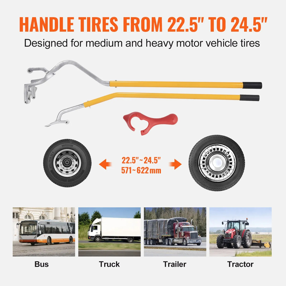 Truck Tyre Changer/Demounter 22.5–24.5″ for Radial and Tubeless Tyres
