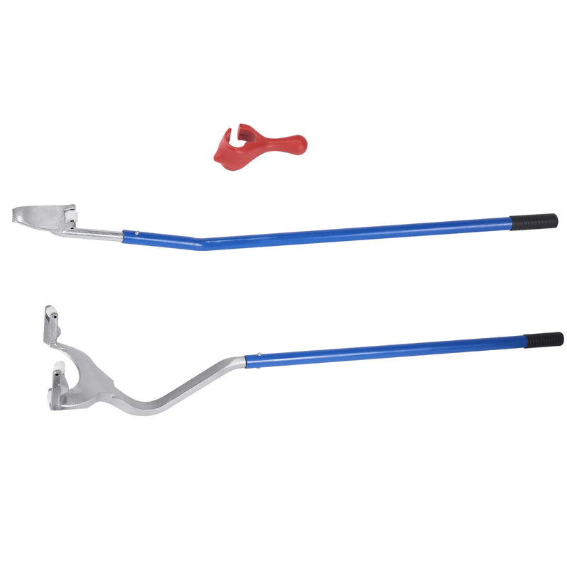 Manuālais riepu montāžas/demontāžas rīks 571–622 mm – tērauds, 3 daļas, ar papildus turētāju un bezkameru kravas automašīnu riepu pārlaizītāju – oranžs