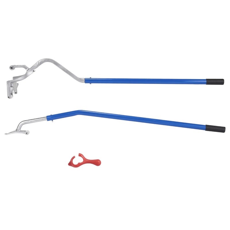 Manuālais riepu montāžas/demontāžas rīks 571–622 mm – tērauds, 3 daļas, ar papildus turētāju un bezkameru kravas automašīnu riepu pārlaizītāju – oranžs