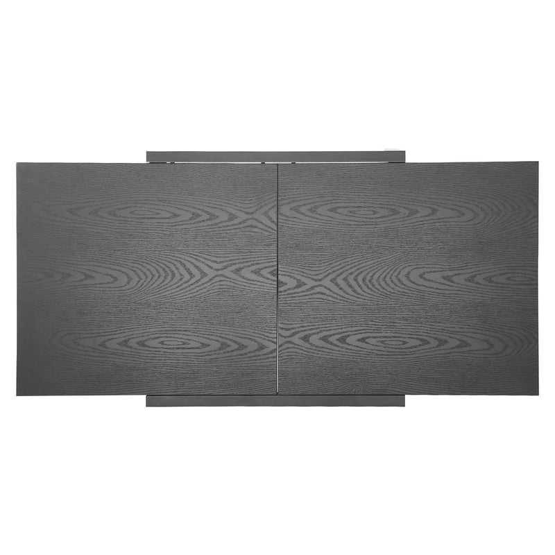 VEVOR izvelkams āra ēdamgalds, 80–160 cm taisnstūra bāra tipa dārza galds 4–6 personām, ar alumīnija rāmi un tērauda lamelēm, laikapstākļu izturīgs dārza un terases mēbeļu galds, tumši pelēks