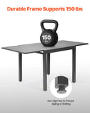 VEVOR izvelkams āra ēdamgalds, 80–160 cm taisnstūra bāra tipa dārza galds 4–6 personām, ar alumīnija rāmi un tērauda lamelēm, laikapstākļu izturīgs dārza un terases mēbeļu galds, tumši pelēks