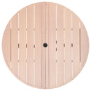 VEVOR āra apaļais dārza galds, 103 cm, tērauda slāņu konstrukcija ar koka faktūru, piemērots 4 personām, ar 38 mm saulessarga atveri, laikapstākļu izturīgs galds dārzam, terasei un pagalmam, pelēks