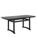 VEVOR 7 daļīgs āra ēdamistabas komplekts, taisnstūrveida galds un krēsli, piemērots visiem laikapstākļiem, HIPS dārza mēbeļu komplekts, melns