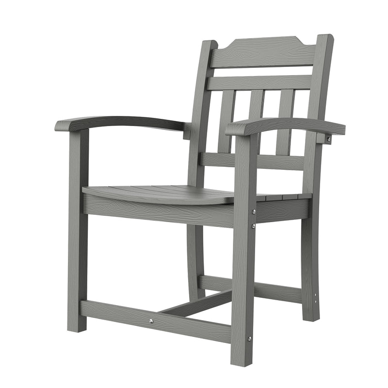 VEVOR 5-daļīgs āra mēbeļu komplekts, galds un 4 krēsli, HIPS, gaiši pelēks