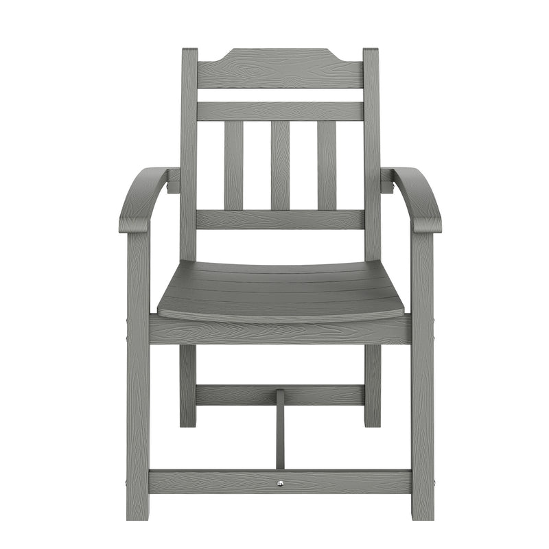 VEVOR 5-daļīgs āra mēbeļu komplekts, galds un 4 krēsli, HIPS, gaiši pelēks