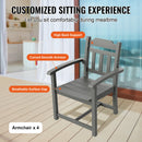 VEVOR 5-daļīgs āra mēbeļu komplekts, galds un 4 krēsli, HIPS, gaiši pelēks