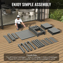 VEVOR 5-daļīgs āra mēbeļu komplekts, galds un 4 krēsli, HIPS, gaiši pelēks