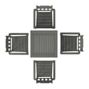 VEVOR 5-daļīgs āra mēbeļu komplekts, galds un 4 krēsli, HIPS, gaiši pelēks