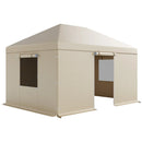 Ziemas paviljona pārsegs, piemērots 3,08 × 4,39 m cietā jumta paviljoniem, ar sienām un logiem, augstas blīvuma PE materiāls