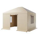 Ziemas paviljona pārsegs, piemērots 3,07 × 3,67 m cietā jumta paviljoniem, ar sienām un logiem, augstas blīvuma PE materiāls