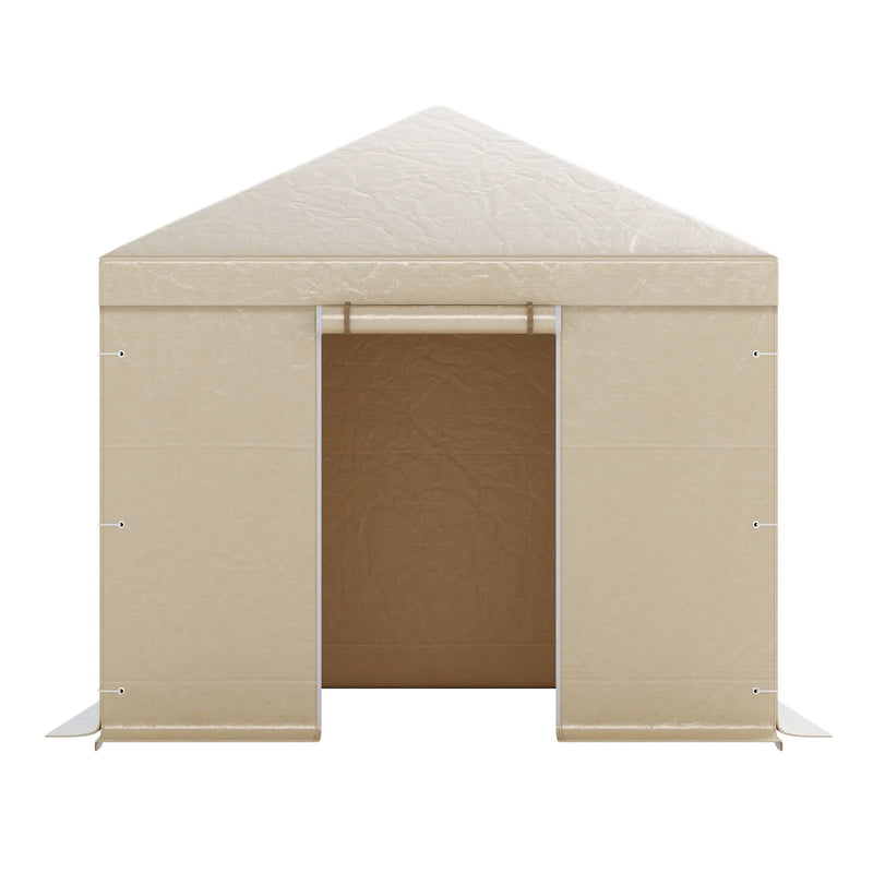 Ziemas paviljona pārsegs, piemērots 3,05 × 3,05 m cietā jumta paviljoniem, ar sienām un logiem, augstas blīvuma PE materiāls