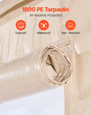 Ziemas paviljona pārsegs, piemērots 3,68 × 4,90 m cietā jumta paviljoniem, ar sienām un logiem, augstas blīvuma PE materiāls