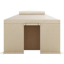 Ziemas paviljona pārsegs, piemērots 3,05 × 3,65 m cietā jumta paviljoniem, divslāņu, ar sienām un logiem, augstas blīvuma PE materiāls