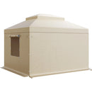 Ziemas paviljona pārsegs, piemērots 3,05 × 3,65 m cietā jumta paviljoniem, divslāņu, ar sienām un logiem, augstas blīvuma PE materiāls