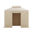 Ziemas paviljona pārsegs, piemērots 3,05 × 3,05 m cietā jumta paviljoniem, divslāņu, ar sienām un logiem, augstas blīvuma PE materiāls