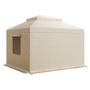 Ziemas paviljona pārsegs, piemērots 3,05 × 3,05 m cietā jumta paviljoniem, divslāņu, ar sienām un logiem, augstas blīvuma PE materiāls