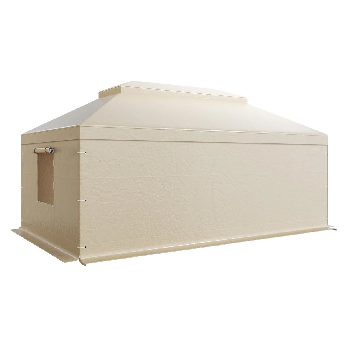 Winter Pavilion Cover for 3.66 × 6.10 m Hard Roof Gazebos, Double-Layer, with Walls and Mesh Windows, High-Density PE Material