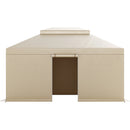 Ziemas paviljona pārsegs, piemērots 3,66 × 4,87 m cietā jumta paviljoniem, divslāņu, ar sienām un logiem, augstas blīvuma PE materiāls