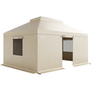 Ziemas paviljona pārsegs, piemērots 3,66 × 4,87 m cietā jumta paviljoniem, divslāņu, ar sienām un logiem, augstas blīvuma PE materiāls