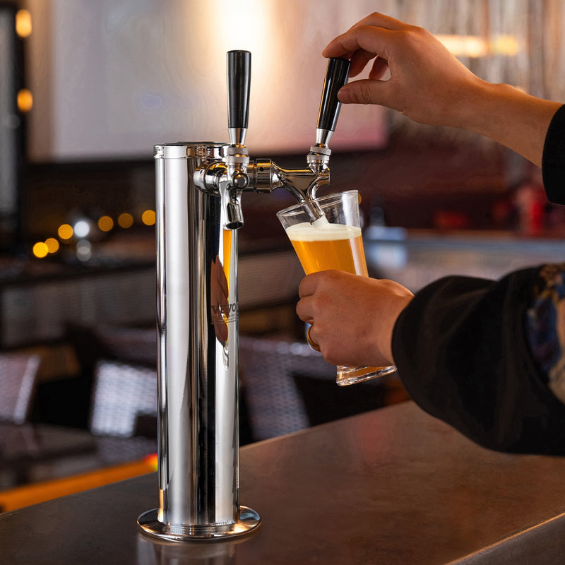 VEVOR Divu krānu alus torņa komplekts ar W21.8 regulatoru un S-veida savienotāju, nerūsējošais tērauds