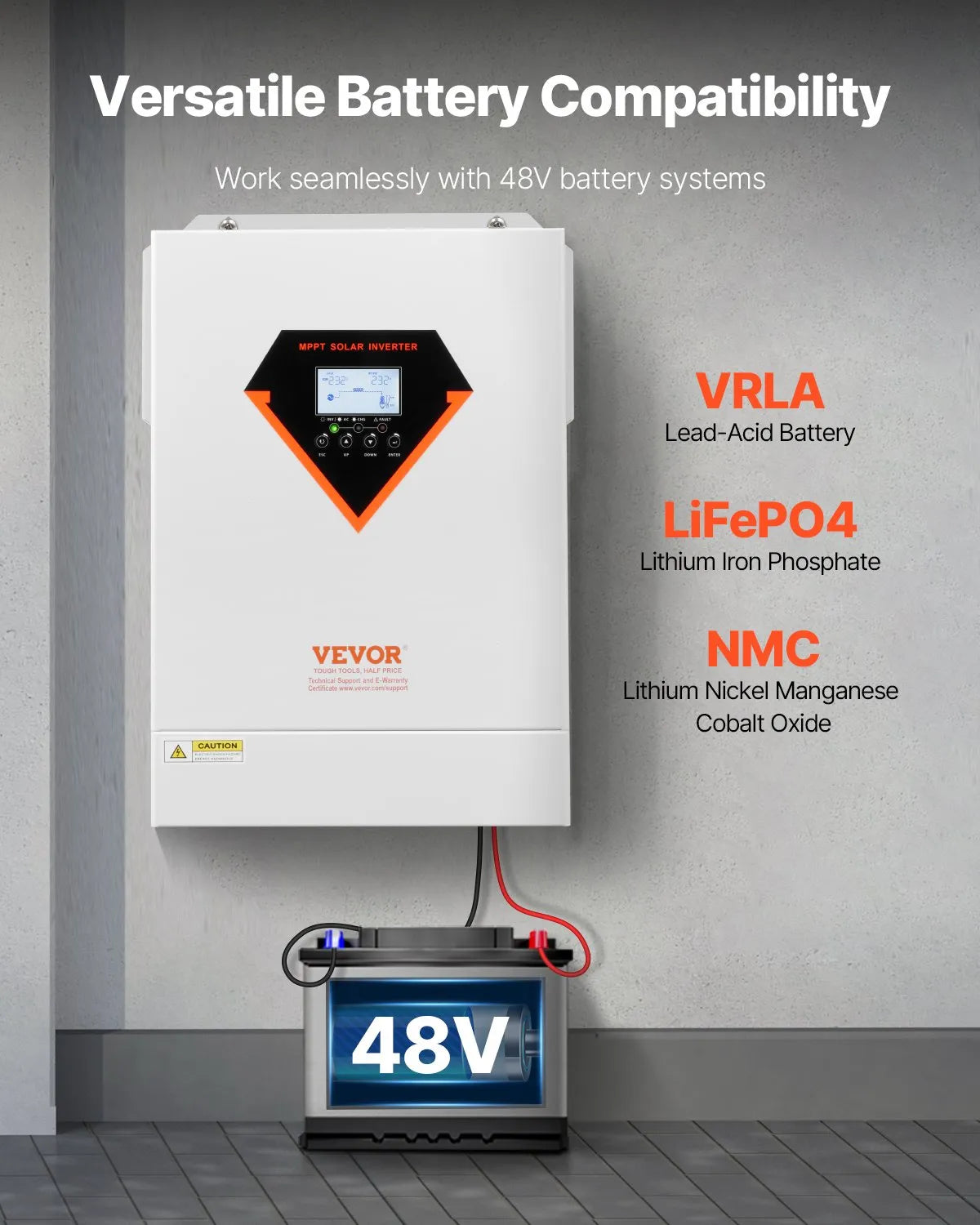 VEVOR Hybrid Inverter 6000W — 48V, MPPT 120A