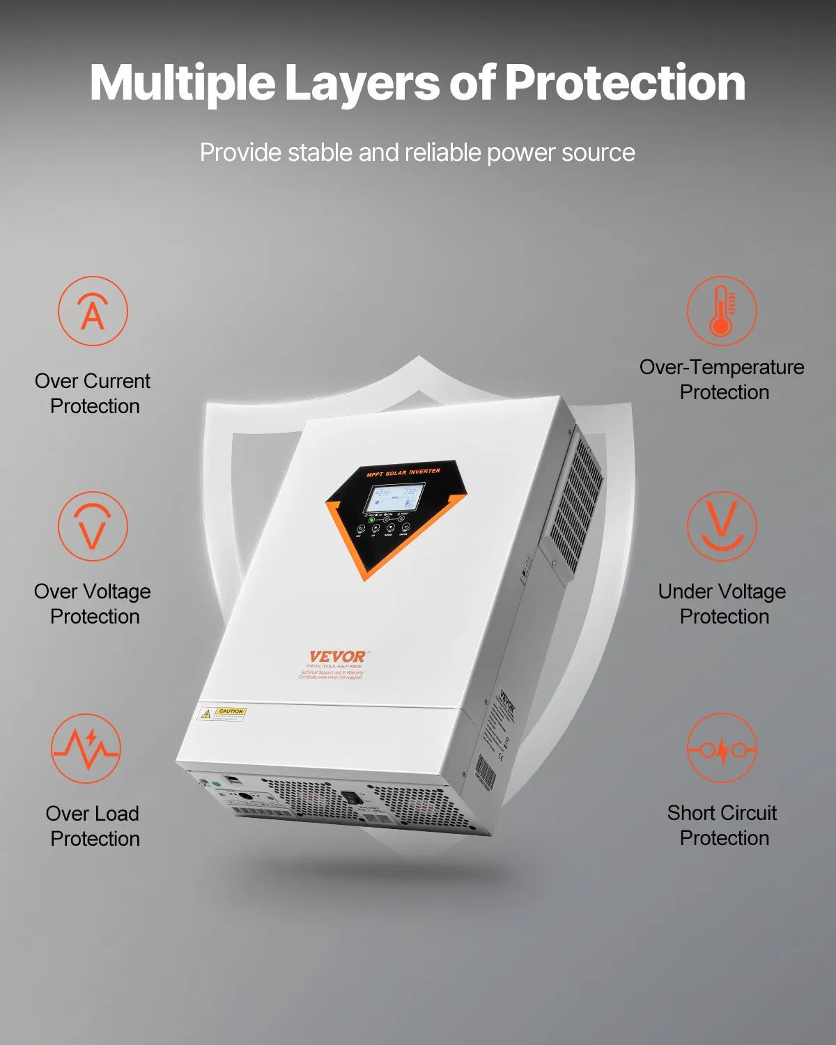 VEVOR Hybrid Inverter 6000W — 48V, MPPT 120A