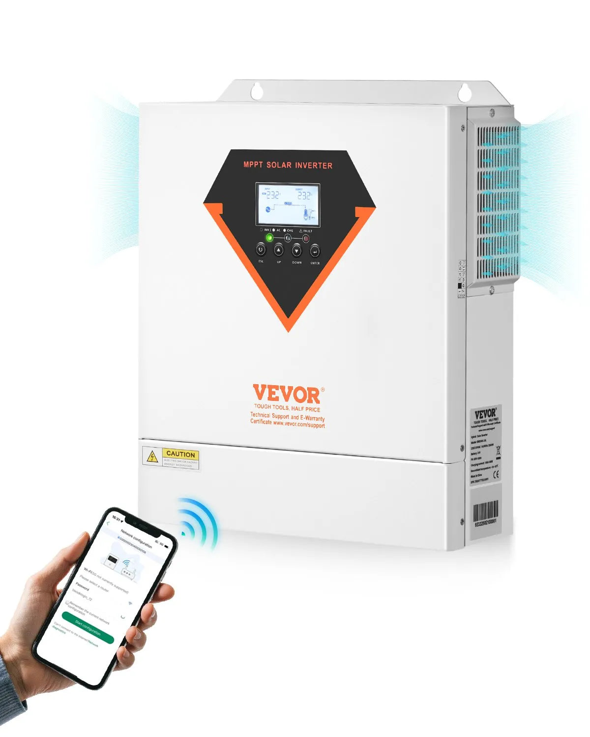 VEVOR Hybrid Inverter 3500W — 24V, MPPT 100A