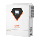 VEVOR hibrīdais saules invertors 3500 W, viss vienā tīras sinusoidās strāvas invertors–lādētājs, 24 V DC uz vienfāzes 220–230 V AC, ar iebūvētu 100 A MPPT saules kontrolieri, paredzēts autonomām sistēmām ar svina-skābes un litija akumulatoriem