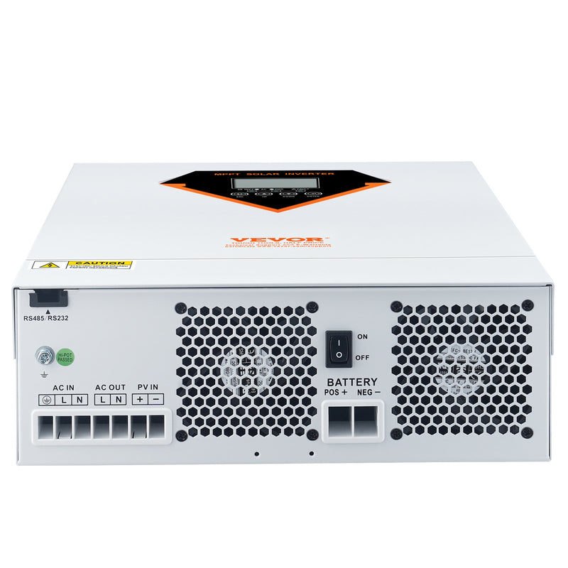 VEVOR hibrīdais saules invertors, 3500 W, tīra sinusa autonomais invertors-lādētājs, 230 V AC “viss vienā” jaudas invertors ar iebūvētu 60 A MPPT saules uzlādes kontrolieri, atbalsta hibrīdo uzlādi no saules un elektrotīkla