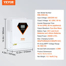 VEVOR hibrīdais saules invertors, 3500 W, tīra sinusa autonomais invertors-lādētājs, 230 V AC “viss vienā” jaudas invertors ar iebūvētu 60 A MPPT saules uzlādes kontrolieri, atbalsta hibrīdo uzlādi no saules un elektrotīkla