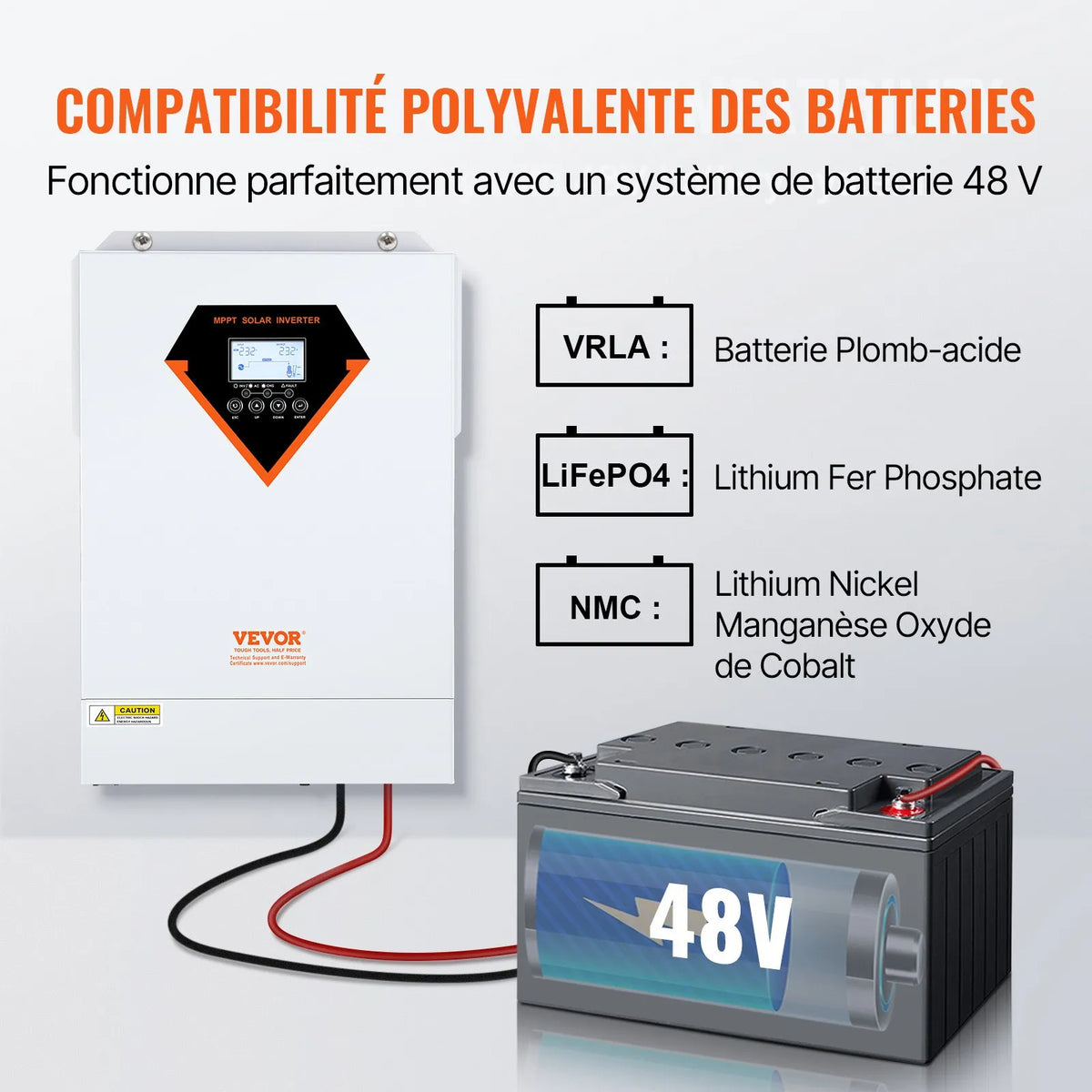VEVOR Hybrid Inverter 5500W — MPPT 100A, off-grid