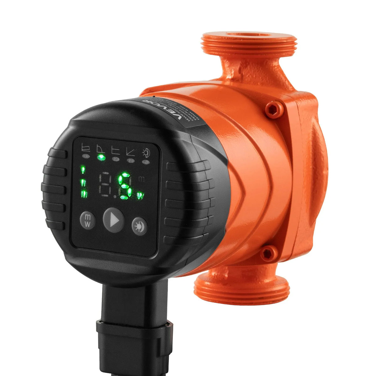 VEVOR LPS25-6BP/130 High-Efficiency Circulation Pump, 58 l/min, Max Head 4 m, Cast Iron Hot Water Pump with Threaded Connection and Check Valve, Quiet Operation for Home Heating Systems