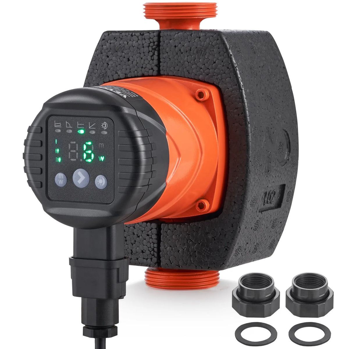 VEVOR LPS25-6BP-180 hot water circulation pump, 220 V, 45 W, 60 l/min, high-efficiency circulation pump with EMC automatic water circulation, 38 mm threaded NPT connection, designed for water heater systems