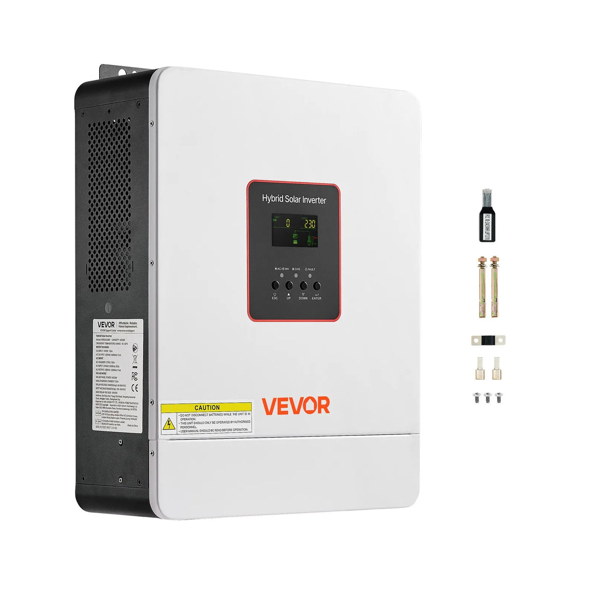VEVOR Hibrīda invertors 4000W — 24V, MPPT 120A, WiFi